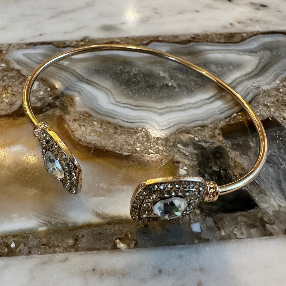 3044 Gold and Silver Women's Bracelet with Crystal Accents